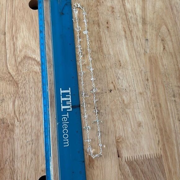 Crystal and Silver Necklace, 18”, NEW, Handmade, Artisan - Picture 5 of 5